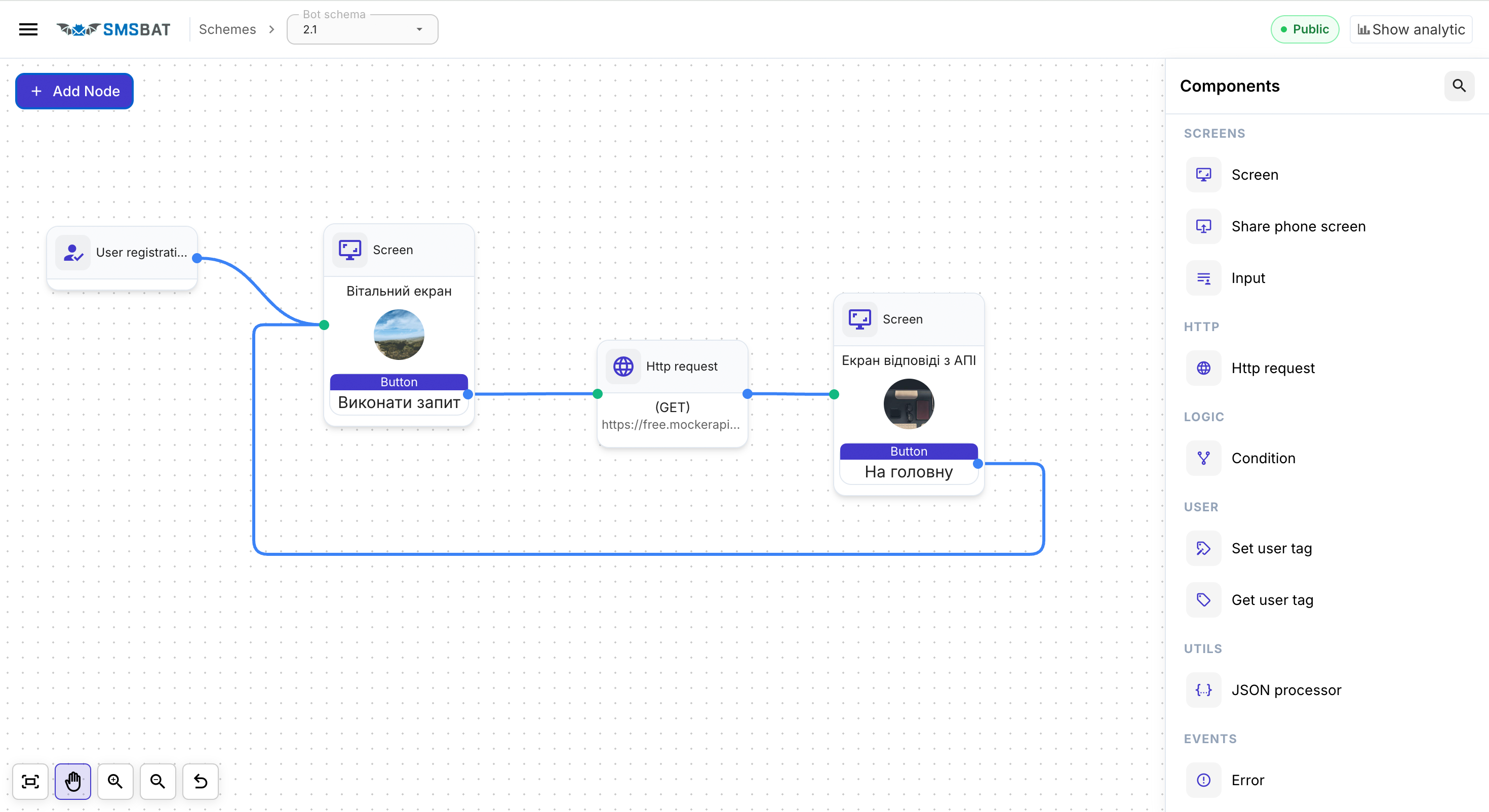 Drag and Drop Flow Constructor Interface